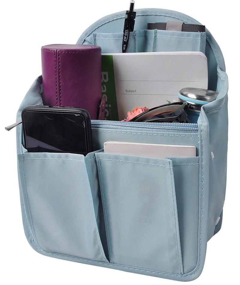 Vercord Backpack Organizer Insert Liner Hanging Travel Bag in Bag with Many Pockets Light Blue Medium - Image 2